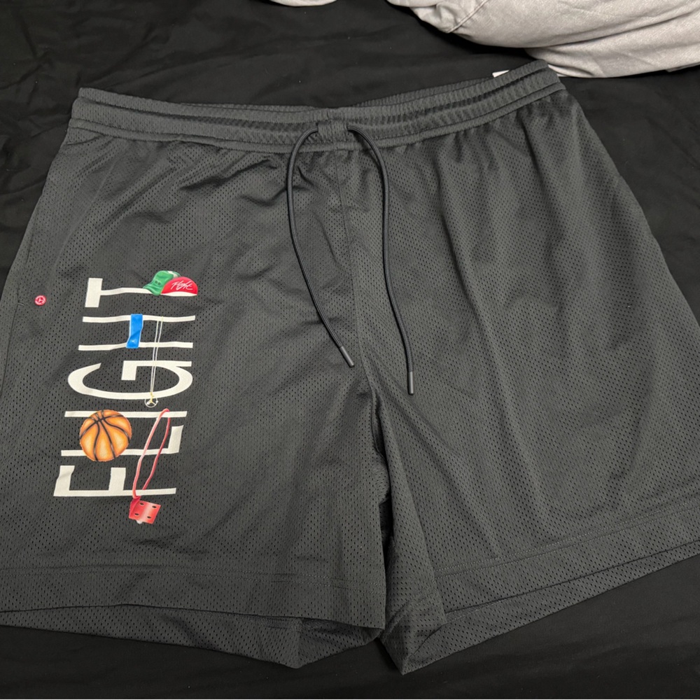 Jordan Black Men's 'Flight' Graphic Basketball Shorts with Color Accents